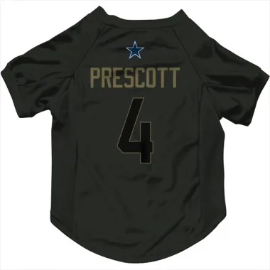 Black Dallas Cowboys Dak Prescott   Service Dog & Cat Pet Jersey