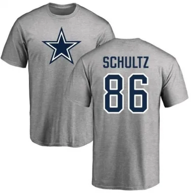 Gray Men's Dalton Schultz Dallas Cowboys Logo T-shirt -