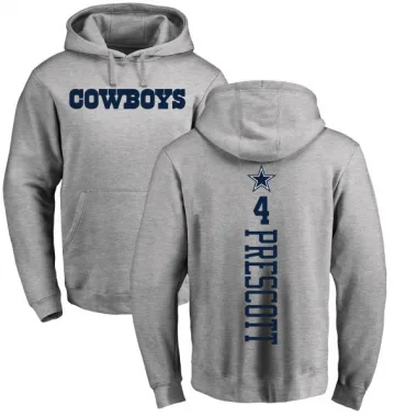 Men's Dak Prescott Dallas Cowboys Pro Line by Branded Ash Backer Pullover Hoodie