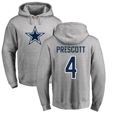 Men's Dak Prescott Dallas Cowboys Pro Line by Branded Ash Logo Pullover Hoodie