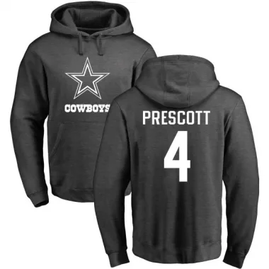 Men's Dak Prescott Dallas Cowboys Pro Line by Branded Ash One Color Pullover Hoodie