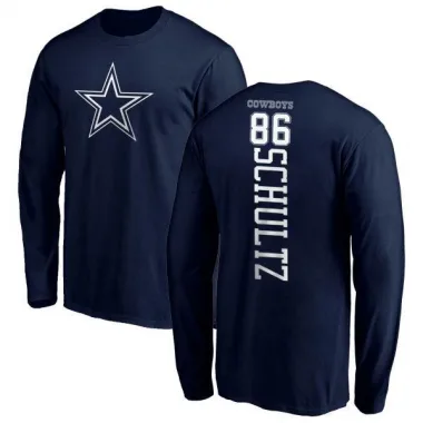 Navy Men's Dalton Schultz Dallas Cowboys Backer Long Sleeve T-Shirt -