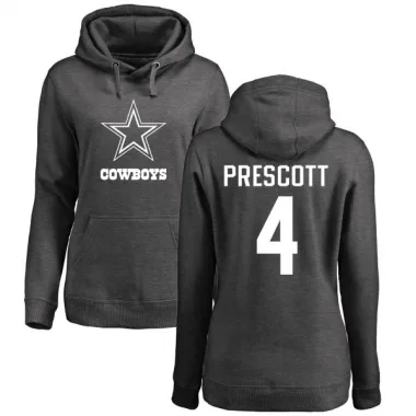 Women's Dak Prescott Dallas Cowboys Pro Line by Branded Ash One Color Pullover Hoodie